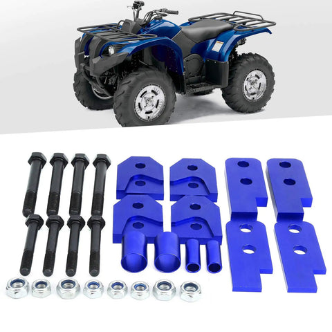 2 Inch ATV Lift Kit For 450 660 700 SE Sport Quads with CNC Machined T6061 Billet Aluminum Blue Finish shown with ATV model