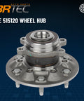 Front view of OE 515120 wheel hub, metal construction, showing bolt holes and ABS sensor fitting for Chevy Colorado/GMC Canyon 2009-2012.