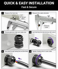 Installation steps for All Purpose Nylon Waterproof Cable Gland Kit 50 Pcs IP68 With PG7 NPT Cord Grip.