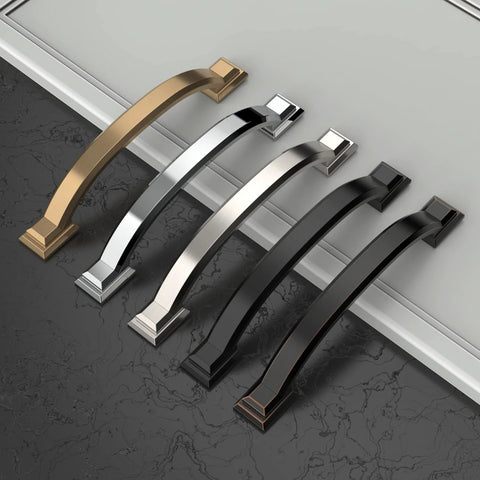10 Pack 4 Inch Matte Black Cabinet Handles For Kitchen Cabinets 102mm Cabinet Pulls Drawer Pulls Cupboard Hardware Durable Modern Satin Finish Easy Install With Screws Included shown in multiple colors on marble surface