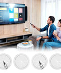 Amazon 4-pack TV cord hiders in-wall cable management kit with round white 60mm pass-throughs (front view)