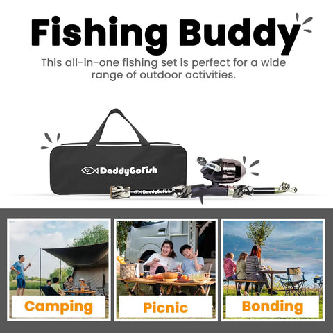 Kid Friendly Fishing Kit: Beginner Rod & Reel Set ✓
