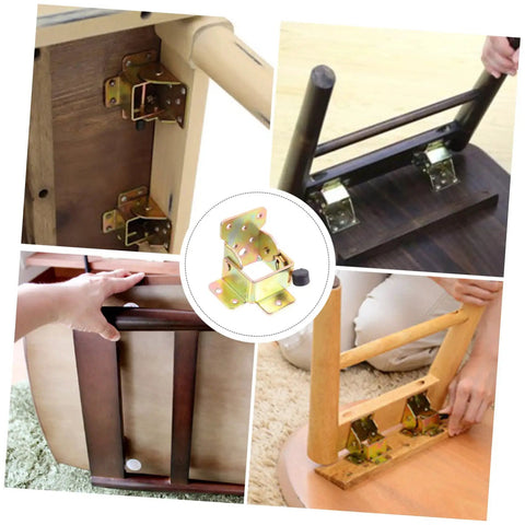 Zero Wiggle Self Locking Folding Hinges For Furniture Legs Tables And Chairs Pro Level Spring Activated Bracket System on various furniture setups.