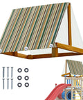 Canopy Replacement For Swing Sets With 600D Oxford Cloth And PVC Coating, 228x109 Cm; striped design, hardware included