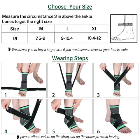 Compression Ankle Support Brace For Men And Women With Achilles Tendon Support And Plantar Fasciitis Relief fitting guide