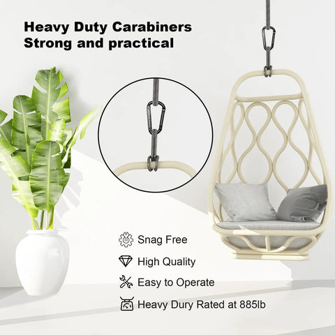 Beefy 2-Pack 3-Inch Heavy-Duty Carabiner Clips 855 Lb Rating Non-Locking Spring Hook Carabiners for Hammocks in use