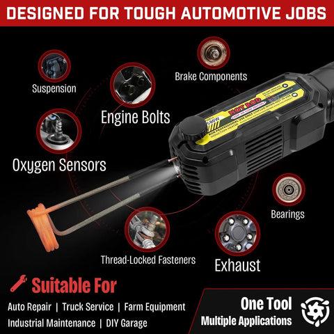Badass 1500W Magnetic Induction Heater Kit For Loosening Rusted Bolts And Nuts, ideal for engine bolts and automotive tasks.