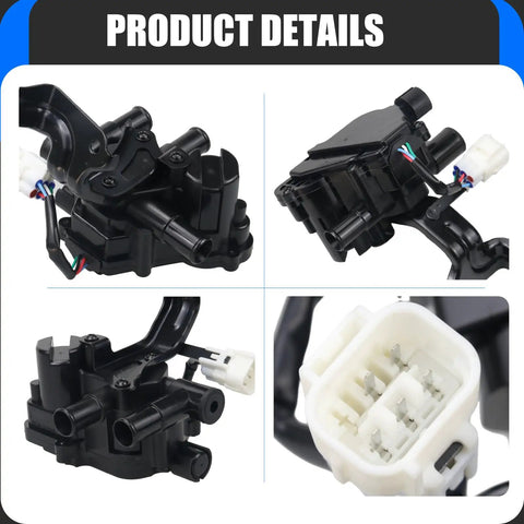 Hassle Free HVAC Heater Control Valve For Toyota Prius Gen 2 showing detailed angles, black plastic construction and 5-pin harness.