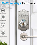 KS2 Fingerprint Keyless Entry Deadbolt With Keypad Smart Lock For Front Door, Code Access, Auto Lock, Satin Nickel