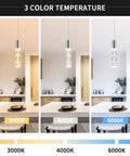 Upgrade Your Kitchen Or Bar With These Slick Chrome Led Bubble Crystal Pendant Lights Featuring Simple 3Cct Color Switches And Timeless Modern Designs Solid 3 Pack Gear For Effortless Ambient Glow with 3000K, 4000K, and 6000K color temperature options.