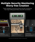 Security features of Falcon2 Pro 40W Laser Engraver Desktop Diode With Integrated Enclosure And Camera For Batch Processing Air Assist