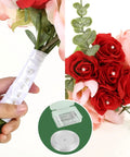 DIY Floral Arrangement Kit With Green Floral Tape And Wire For Boutonniere And Bouquet; satin-wrapped bouquet with corsage pins