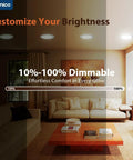 Living room with 4 Inch LED Recessed Can Lights 12 Pack Dimmable Damp Rated 650 Lumen Each With Baffle Trim And Selectable Color Temperature