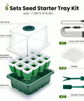 Diagram of Six Pack Seed Starter Tray With Grow Lights 72 Cell Silicone Seed Starter Kit With Humidity Dome Three Light System