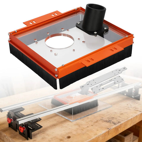 20Mm Linear Rail Router Sled Slide Connector with dust collection on acrylic cutting platform for SBR20UU SCS20UU blocks