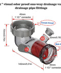 Easy Install One And A Half Inch P Trap Replacement With Visible Sink Drain Backflow Preventer Auto Close One Way Valve Anti Clogging Odor Control Dual Overflow Ports For Kitchen Bathroom And Garbage Disposal Drain Fittings - 1/2” visual odor proof one-way drainage valve.