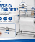 Rock Solid Industrial Packaging Roll Stand With No Hassle Slide Cutter and Easy Roll Casters for efficient bubble wrapping.