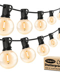 100Ft Outdoor G40 LED Globe String Lights Dimmable Waterproof Shatterproof Connectable Commercial Grade Patio Backyard Balcony Lighting That Slays With 52 Bulbs For Outdoor Use, close-up view.