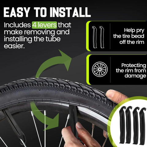 Fat Bike Inner Tube 26x4.0 With Schrader Valve 32mm, Heavy Duty E Bike Tube For 26 Inch Tires 3.5 To 4.0 Wide, Secure Fit, Puncture Resistant For Electric Bikes And Mountain Bikes, with 4 tire levers for installation
