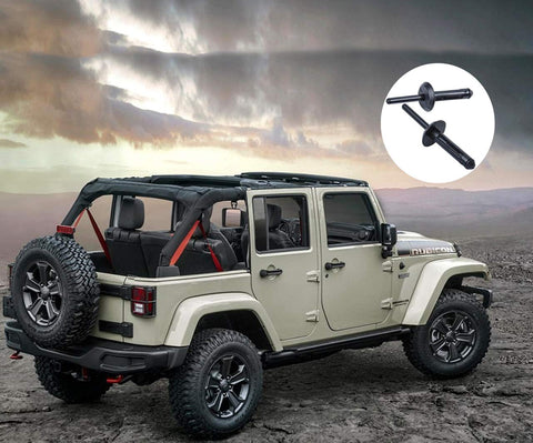 Jeep Wrangler with 140 Piece Plastic Rivet Clip Retainer Kit For Auto Body Fender Liner Fasteners Pop Rivets Replacement Set shown