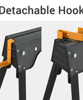 Heavy Duty Folding Saw Horses 2 Pack Portable Work Table Stand 2200 Lb Load Capacity with detachable hook detail