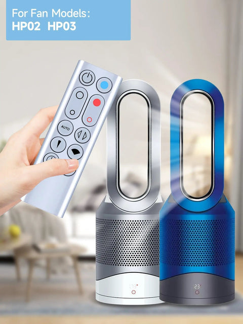 Replacement Remote Control For Dyson Pure Hot And Cool Purifier Fan Heater HP02 HP03 Silver Battery Not Included Requires 3V CR2032 Without Magnetic Function Compatible