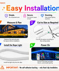 Installation guide for RGB Neon Rope Lights Sixteen Point Four Feet With 360 LEDs 24V Side Emitting LED Strip Lights