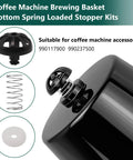 Bottom Spring Loaded Stopper Kit For Coffee Machine Brewing Basket Replacement For Compatible 990117900 990237500 Two Pack Durable Plastic And Silicone Accessory Keeps Brew Basket Sealed No Fuss Install For Home Coffee Makers, spring and seal