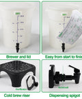 Five Gallon Round White Cold Brew Bucket System For Commercial Use With Drip Free Spigot And Recipe Guide Ideal For Home Office