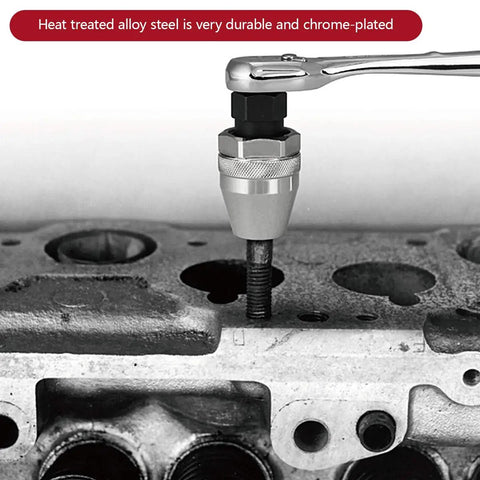 Damaged Bolt And Stud Extractor Tool For Removing One Quarter Inch To One Half Inch Studs With Grips And Adjustable Three Jaw Design LCGP installed on engine