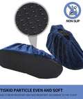 Must Have Reusable Non Slip Shoe Covers Set Of 5 Colorful Washable Thickened Boot Covers Navy Blue with antiskid soles