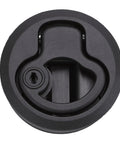 RV boat hatch latch, round flush-mount pull lock with two keys, black