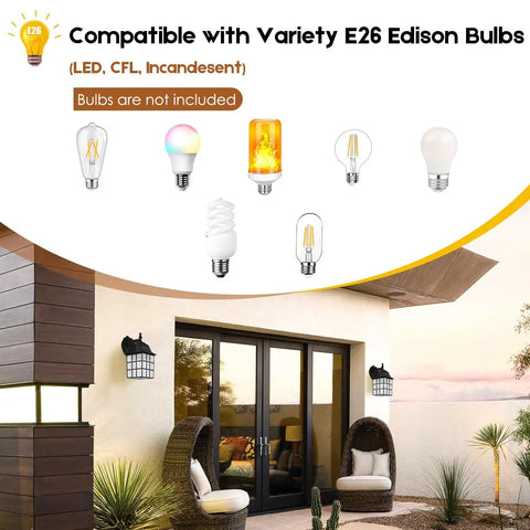 Dope Dusk To Dawn Outdoor Wall Lanterns 2 Pack Black Photocell Sensor Exterior Lights With Waterfall Glass shown by door
