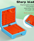 Hella Tough Fiber Optic Buffer Tube Stripper For Mid Span Cable Cutting And No Sweat Optical Wire Stripping Tool With Adjustable Diameter Grooves and sharp blade storage open.