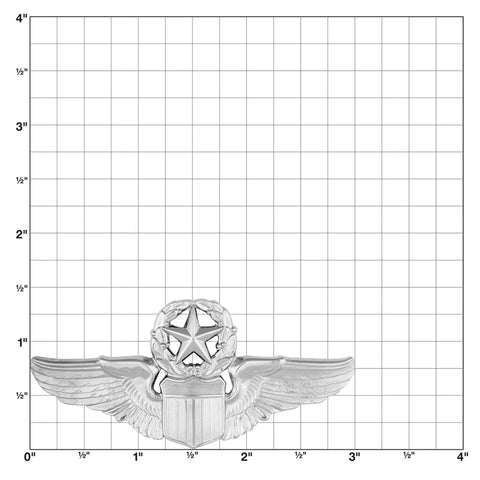 Command Pilot Wings Mint Mirror Finish Regulation Size Official Issue Two Prong Clutch Back USAF Approved Hallmarked AFI 36 2903