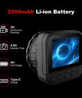 4K Wireless Telescope Camera with 2.8 Inch LCD Screen showing moon, 2000mAh battery life details, focus keyword included.