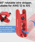 Round Cable Stripper For AWG 12 To Four Zero Pro Grade Beefy Adjustable Jacket Stripping Tool with blue cable