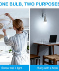 Rechargeable A19 Light Bulbs With Remote Control And USB Charging, Dimmable Battery Powered Bulbs With 3 Color Modes, wall use