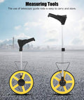 Ycauty Wheel Rangefinder with LCD Display Lightweight Measuring Wheel for Accurate Measurements on Roads 12.5inch on asphalt background.