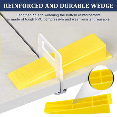 Reinforced durable wedge from Tile Leveling System Kit With Plier And Rubber Mallet, 1000 Tile Spacers Clips And 200 Reusable Wedges