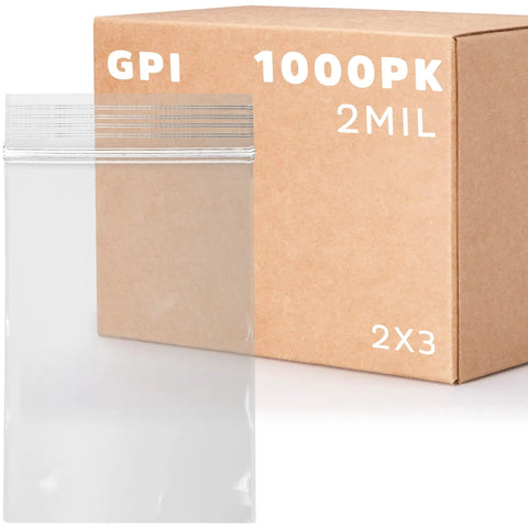 Bulk 1000 Count Clear Zip Bags 2x3 Inches, 2 Mil Thick, Reclosable Zip Top Baggies For Travel, Storage, Packaging And Shipping, Waterproof Dustproof Poly Bags With Easy Open Close