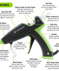 Auto Shut Off Hot Glue Gun Dual Temperature Full Size 60W Craft And DIY Power Tool With 1.5X More Heat Easy Adjust Temp