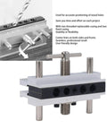 Self Centering Doweling Jig Kit With Adjustable Width Drilling Guide And Six Bushings, Universal Wood Thickness Range 0.4 To 2.4 Inches, Compatible With 6, 8, 10 And 12 Mm Dowels, Silver Finish.