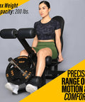 Woman using Leg Lift Curl Attachment for Your Workout Bench with 200 lb Capacity Leg Extension and Curl Combo for Home Gym