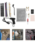 Hot For Auto Repair! Grab This Portable Welding Bumper Car Kit Tool with welding gun, wire, and repair tools laid out.