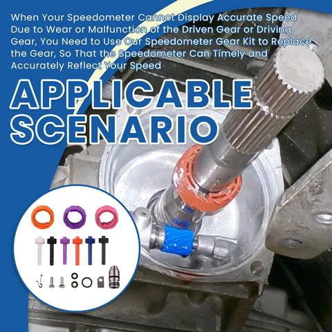 GM Speedometer Gear Kit For Powerglide TH350 Transmission With Six Driven Gears 17 18 19 20 21 22 Teeth And Three Drive Gears 7 8 10 Teeth Bullet Casings O Rings Seals Clamps Included