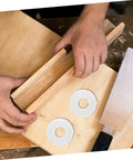 No Sweat Two Sets Grinding Wheel Diameter Sleeves Plastic Bushing Adapter Kit For Bench Grinder on wooden workbench.