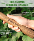 Ergonomic wooden handle of 16.8 Inch Stirrup Hoe For Precise Raised Bed Weeding, Oscillating Push Pull Hula Hoe In Stainless Steel For Between Plants
