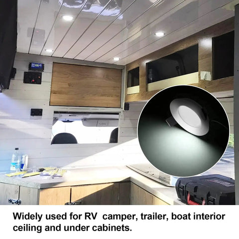 Zero Fuss 12V LED RV Puck Lights Six Pack Aluminum Recessed Ceiling Bulbs For Camper Interior Man Cave Upgrade Built Tough And Hella Bright Making Road Trips A Total Breeze Easy Install Ultra Slim Design That Slaps With Every Rig
