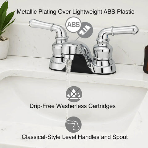 Sleek Chrome Bathroom Sink Faucet Two Pack Features Rustproof Abs Body And Smooth Diverter Valve For Fast Kitchen Laundry Upgrade Brings Slick Finish Straight To Your Space Without Killing Your Wallet Daily